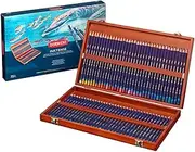 Derwent Inktense Pencils 72 Wooden Box, Set of 72, Premium 4mm Round Core, Firm, Watersoluble, Ideal for Watercolor, Drawing, Coloring and Painting on Paper and Fabric, Professional Quality (2301844)