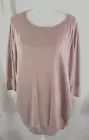 New Express Womens Pullover Top Solid Pink Cotton Rayon Nylon Medium