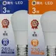 【DanceLight ‧ 舞光】 3W LED燈泡 白光 / 黃光 大廣角發光 超省電 全電壓 E27頭