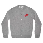 (ASK availability First)comme des garcons PLAY CDG CARDIGAN LIGHT GREY new