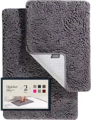 BELADOR Bathroom Rugs Sets 2 Piece- Plush Bath Mat Set Quick-Dry Soft Chenille