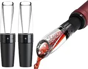 Taimler Premium Wine Aerator & Decanter Spout 2 Pack - Instant Oxygenation, Leak-Proof Design, Food-Grade Silicone | Elegant Wine Gift Set for Red/White Wine Lovers (Black)