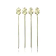 Viski Gold Art Deco Cocktail Picks, Stainless Steel Cocktail Picks for Drinks...