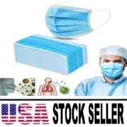 50 Pcs Disposable Medical,Surgical,Dental 3-Layers Face Mask Blue