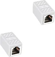 Gatuida 2sets Ethernet Cable Adapter Coupler Cat7/cat6/cat5 Inline Coupler Female to Female Cable Shielded White 5pcs*2