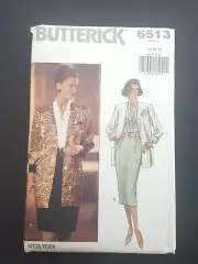Butterick Sewing Pattern 6513 Misses Jacket and Dress size 12 14 16 NEW UNCUT
