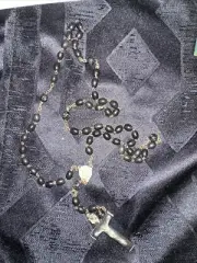 Rosary, Black, Silver Cross