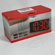 Dreamsky Compact Digital Alarm Clock USB Charger 0-100% Brightness White Display