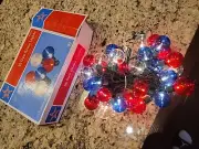 Indoor/Outdoor String Lights Colored 35 G40 Globe Lights 19' NEW Patriotic