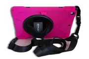 StylePro, iPad 10.2 shockproof case with hand & shoulder strap & stand for iPad 7, 8 & 9 gen, pink