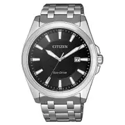 Citizen Eco-Drive Black Dial Silver Stainless Steel Men's Watch (BM7108-81E)