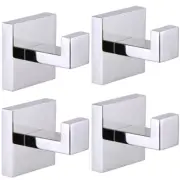 J-Hook Robe/Towel Hook in Polished Chrome (4 Pack)