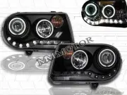 05-10 CHRYSLER 300C / SRT-8 PROJECTOR HEADLIGHTS BLACK TWIN HALO CCFL LED 08 09 (for: Chrysler)