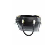 Womens Black Faux Leather Large Doctor Handbag Ladies Hand Bag Ladies Leather