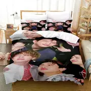 v135 Bed Sheets Kpop GOT Bedding Set Duvet Cover Bedroom Comforter Covers Single Twin King Size Quilt Cover Home Textile 3-Piece Bedding Set (1 Duvet