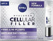 [NIVEA] Cellular Filler Day Cream SPF15 (50ml), Anti Aging Face Cream for Women, Collagen Face Cream, Face Moisturiser with SPF, Hyaluronic Acid and Collagen