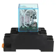 12V DC Coil Power Relay LY2NJ DPDT 8 Pin HH62P JQX-13F With Socket Base