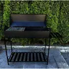 Barbecue grill with wood rack for 15 skewers. Metal thickness 4 mm.