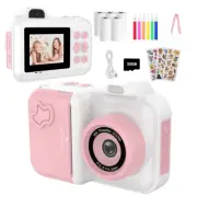 Instant Print Camera for Kids Mini Digital Video Camera Dual Lens Photo Printing