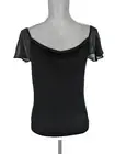 LAUREN Ralph Lauren Rayon Jersey Top with georgette cap sleeves, M, NWT $125.00