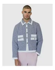[Justin Cassin] Sora Trimmed Jacket in Black/White