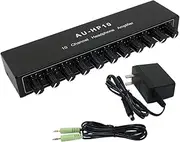 10 Channel Headphone Amplifier Amp, Stereo Audio Headphone Splitter Distributor, Aux Mini TRS 3.5mm Audio Interface & Cable, 12V 1A Power Adapter for Audio Mix Recording Studio Stage