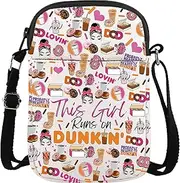 [WCGXKO] Donut Coffee Gift This girl runs on Dunkin Crossbody Bag Dunkie Junkie Gift Coffee Donut Lover Messenger Bag