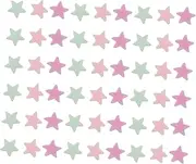 GRADENEVE 10 Pcs Pentagram Soft Clay Breast Cancer Sprinkles Pink and Blue Sprinkles for Gender Reveal Bow Nail Charms Transparent Acrylic Beads Caps Snowflake Confetti Pink Sprinkles Edible
