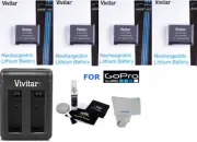 4X HERO4 Battery for GoPro HERO 4 Black & Silver + DUAL RAPID CHARGER AHDBT-401