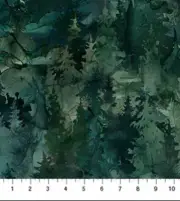 Cotton Pines Trees Northern Peaks Pine Cotton Fabric Print by Yard D139.13