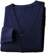 [OWEIEYEU] Men's Solid Wool Cardigan Sweater Knitted Jacket Solid Color Long-Sleeved V-Neck Warm Base Layer Top