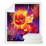 Cute Fantasy Art Leo Lil Dragon Throw Blanket
