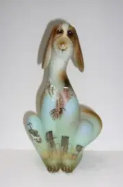 Viking Epic Jadeite Green Glass Pheasant Quail Hunting Dog Figurine Mosser 55/78