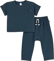 [Modern Moments by Gerber] baby-boys Toddler Waffle Knit 2-piece Shirt and Pant Set