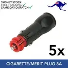 5 x Merit Plug Hella Universal Cigarette Lighter Adaptor 12V 8A Caravan Fridge