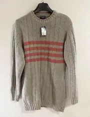 Steve & Barry’s University Sports Wear Mens Sweater Sz M Brown Stripe Wool Blend