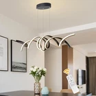 Modern Dimmable LED Chandelier with Remote, 60W Twin Rotating Light Bars, Adjust