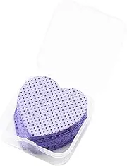 50pcs Disposable Nail Polish Remover Pads Nail Wiping Tool Lint Free for Eyelashes Lips Cleaning Patches, purple