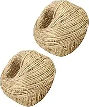 Tofficu 2Rolls Natural Jute Twine String for DIY Crafts Each Thick Rustic Jute Rope for Present Wrapping Floral Arranging Scrapbooking and Home Decorations