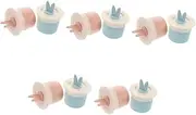 [Minkissy] 5sets Bunny Ear Facial Bubble Cup Foamer Bottle Device Foam Maker for Face Wash Rich Foaming Cleanser Gentle Skincare Travel-friendly 2pcs*5