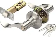 [Generic] Entry Door Lock,Wave Style Entry Door Handle with Lock | Lever Style Locking Door Handle, Sturdy Entry Door Handle with Lock for Front Entrance, Bedrooms
