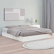 Bed Furniture Bed Frame Without Mattress White 150x200 cm Solid Wood
