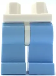 Lego New Minifigure White Hips and Bright Light Blue Legs Pants