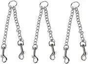 Happyyami 3Pcs Dog Leash Durable Iron Chain Pulling Rope with Rotating Buckle Convenient Double End Hauling Cable for Walking and Training Dogs