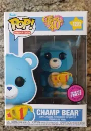 Funko Pop! Care Bears 40th Champ Bear #1203 Flocked Chase