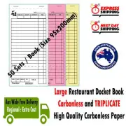 100 LARGE Docket Books Restaurant Order Books CARBONLESS & TRIPLICATE 95x200
