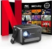 2025 Portable Movie Projector 4K Indoor Outdoor with NFC, WiFi 6 and Bluetooth 5
