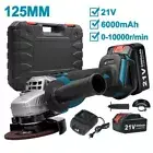 Cordless Brushless Angle Grinder 5" Replace Battery Charger Tool For Makita 21V