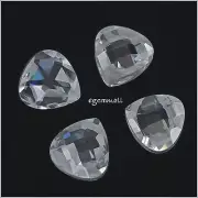 10 Cubic Zirconia Flat Pear Briolettes Beads 6x6mm Clear #64151