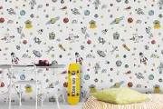 3D Cartoon Astronaut Spaceship Wallpaper Wall Murals Removable Wallpaper 319
